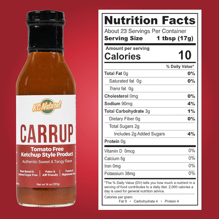 KC Natural - Carrup - No Tomato Ketchup - Paleo AIP Friendly - 14 oz - Pack of 2