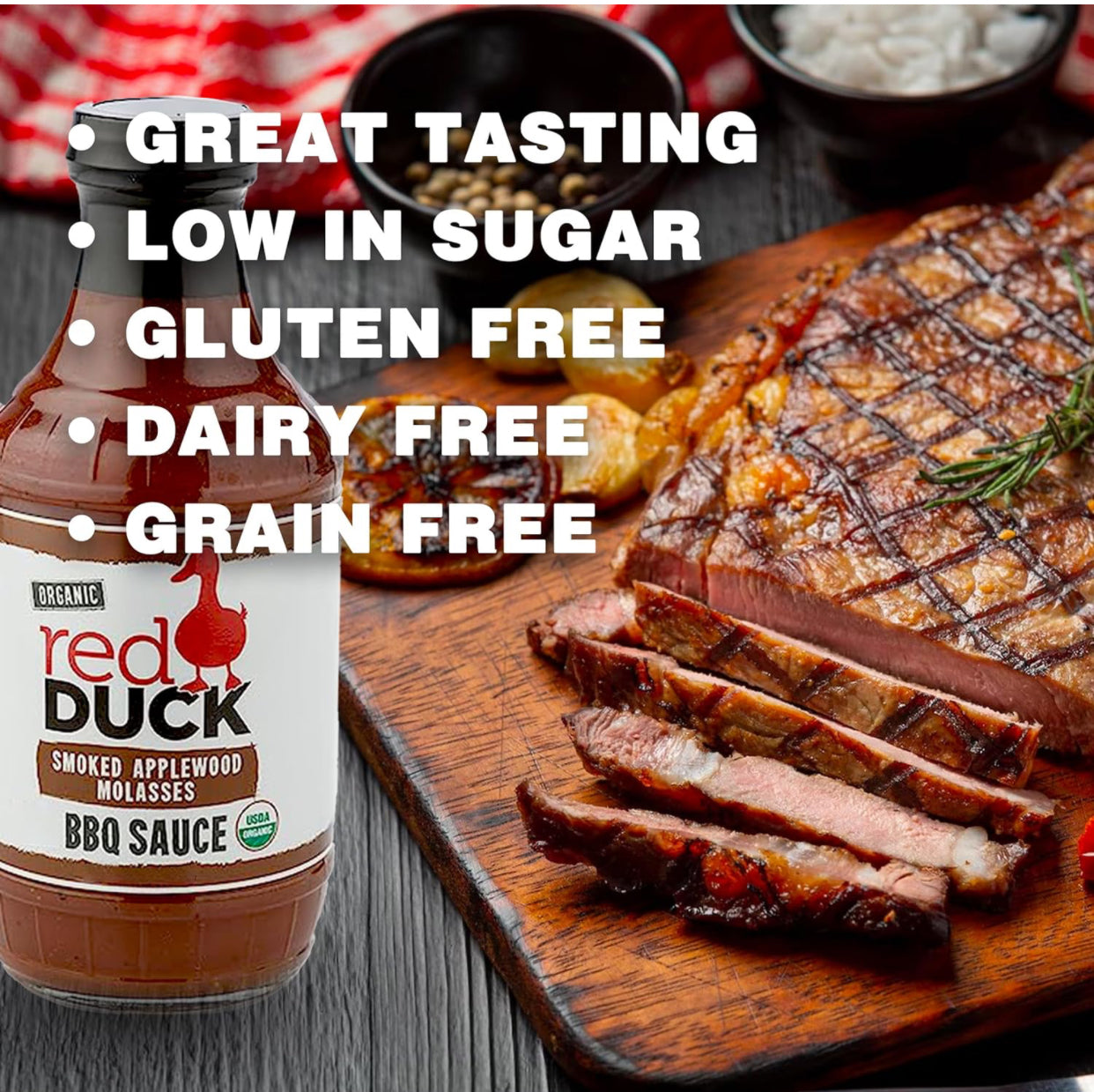 Red Duck Organic Condiments Variety - Pack of 3 - Organic Mild Taco Sauce, Organic Original Ketchup & Organic Applewood BBQ Sauce