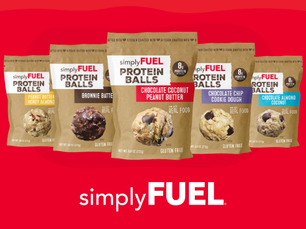 simplyFUEL Chocolate Brownie Batter Protein Ball - Whole Food Balls with Probiotics - 8g Protein Snack - Gluten Free Energy Balls - Pack of 3
