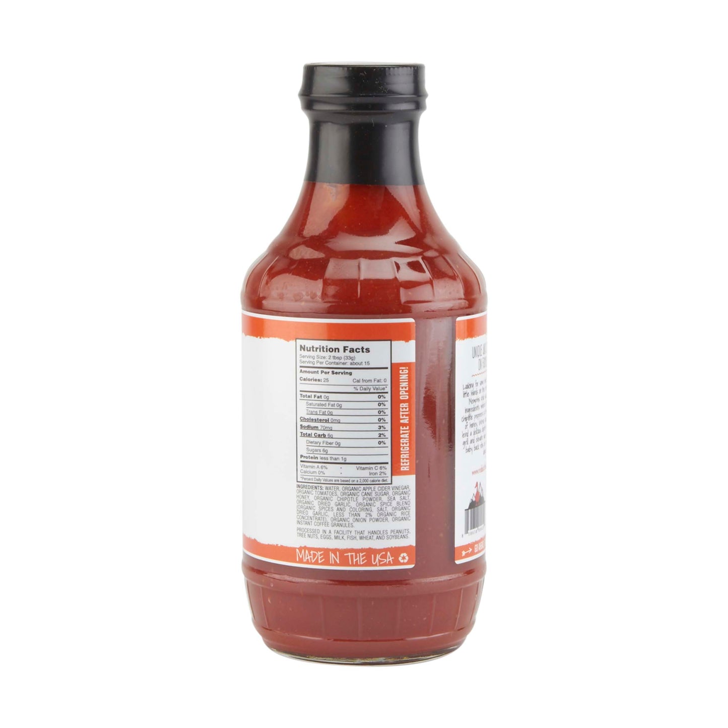 Red Duck Hot Honey Chipotle Organic BBQ Sauce - Gluten Free