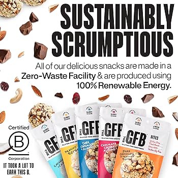 The GFB Variety Pack Protein Bites - Gluten Free, Plant Based, Non GMO, Sustainably Made – Ridiculously Tasty, Healthy, Vegan, Protein Energy Balls, 4 oz - Pack of 4