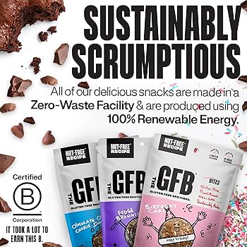 The GFB Gluten Free Protein Cookie Bites Nut Free Variety Pack – Super Tasty Allergen Friendly Fudge Brownie, Cookie Dough & Birthday Cake Vegan Protein Bites, 4 oz - Pack of 6