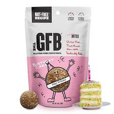 The GFB Gluten Free Protein Cookie Bites Nut Free Variety Pack – Super Tasty Allergen Friendly Fudge Brownie, Cookie Dough & Birthday Cake Vegan Protein Bites, 4 oz - Pack of 6