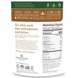 Navitas Organics Superfood Power Snacks, Coffee Cacao, 8 oz. Bag, 11 Servings — Organic, Non-GMO, Gluten-Free - Pack of 2