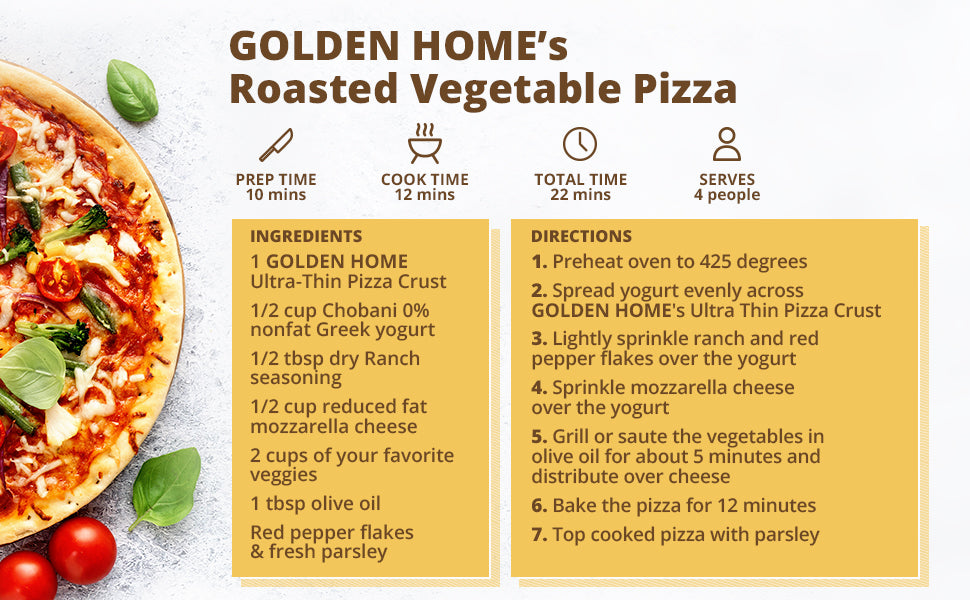 Golden Home Bakery Products Ultra Thin Pizza Crust Crust - 12" - Pack of 3