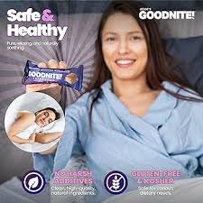 GOODNITE! Sleep Bites – Proprietary Blend with 5mg Melatonin & L-Theanine – Vegan, Gluten-Free, Kosher – Dark Chocolate Protein Snack for Restful Sleep – Pack of 8