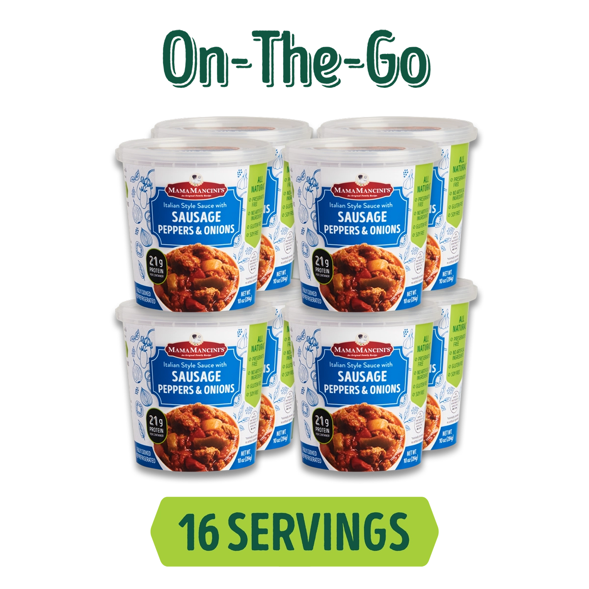 Mama Mancini's Sausage, Peppers & Onions in Italian Style Sauce - 10 oz Cup - Pack of 8