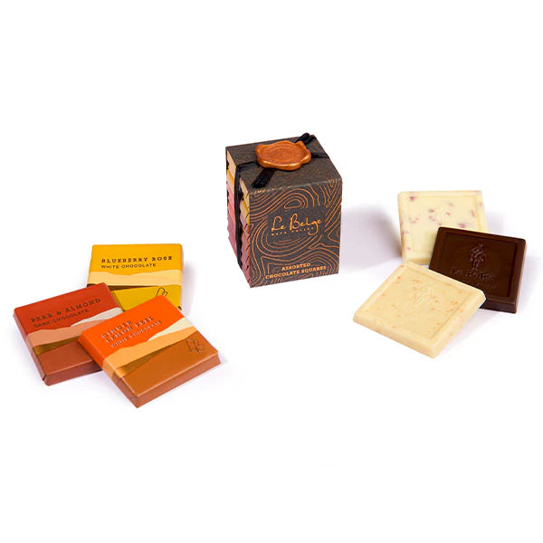Le Belge’s Authentic Gourmet Belgian Chocolate, Wine Pairing Assorted Chocolate Gift Stack - Pairs with Chardonnay