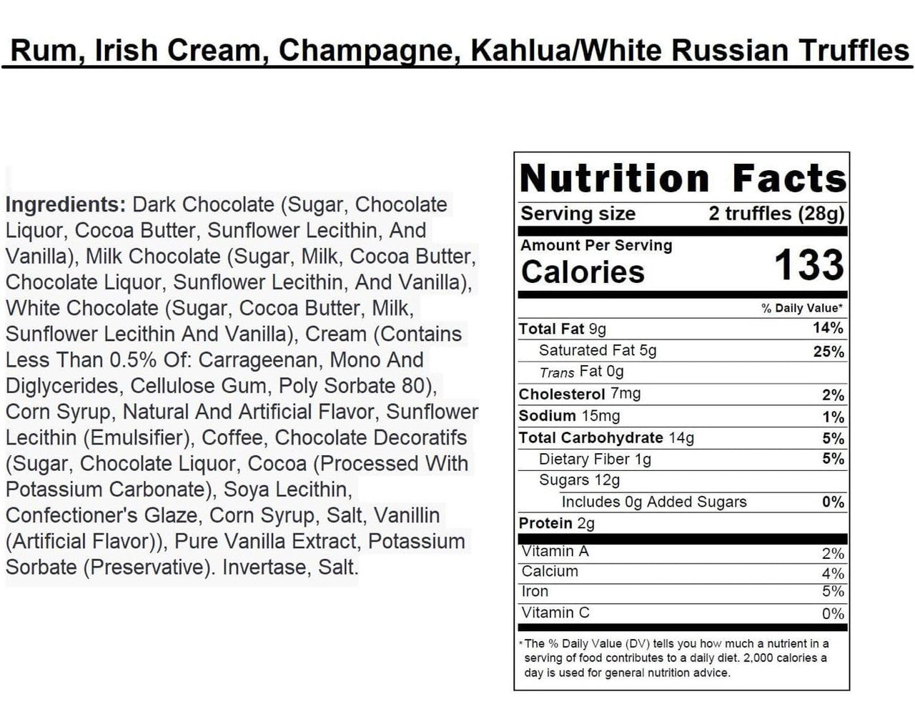 Andy Anand Chocolatier Champagne, Rum, Irish Cream & Kahlua Belgian Chocolate Truffles - Gluten Free Delicious & Divine Gourmet Liqueur Assortment - Perfect for Chocolate Lovers - includes 24