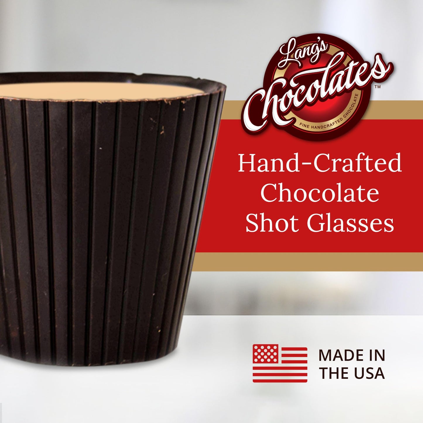 Lang's Chocolates Liqueur Shots, Dessert Cups, Cordials - Milk Chocolate or Dark Chocolate - Gluten Free - 320/Case