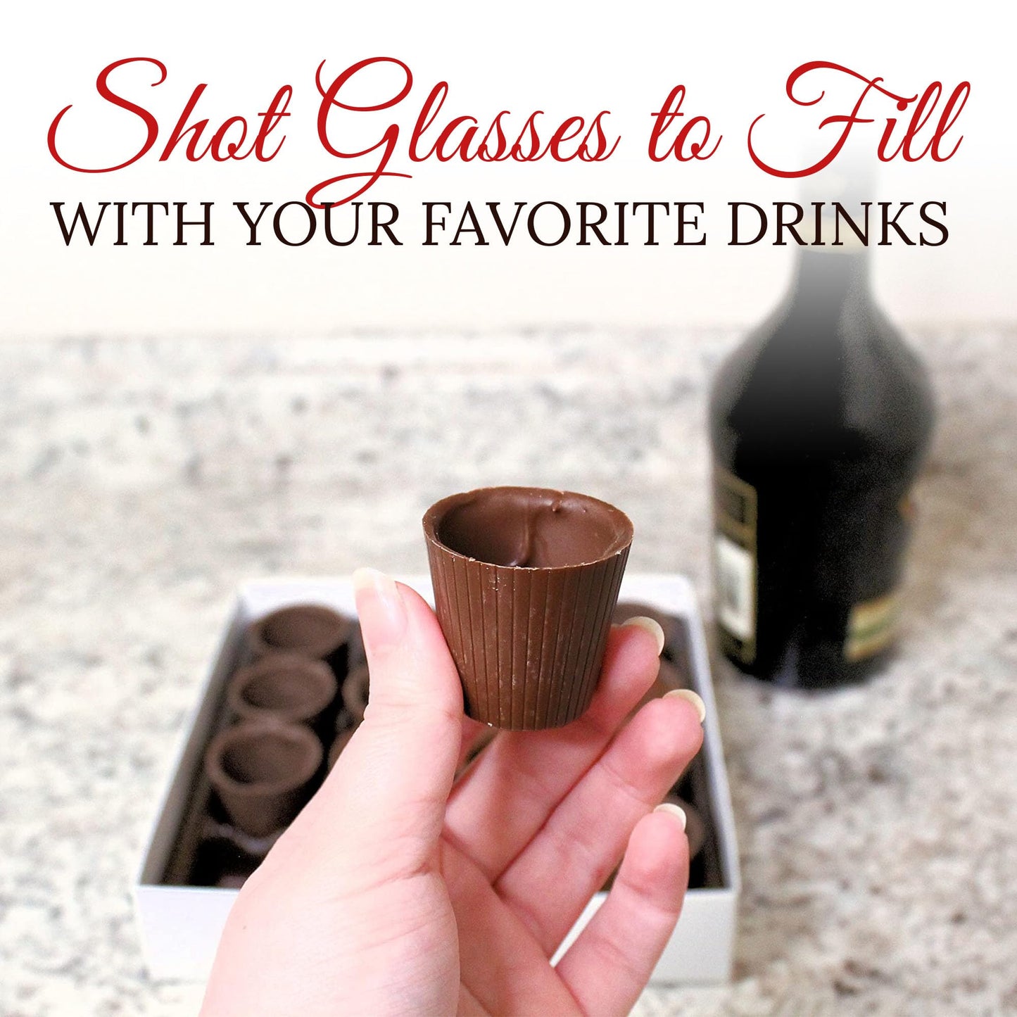 Lang's Chocolates Liqueur Shots, Dessert Cups, Cordials - Milk Chocolate or Dark Chocolate - Gluten Free - 320/Case