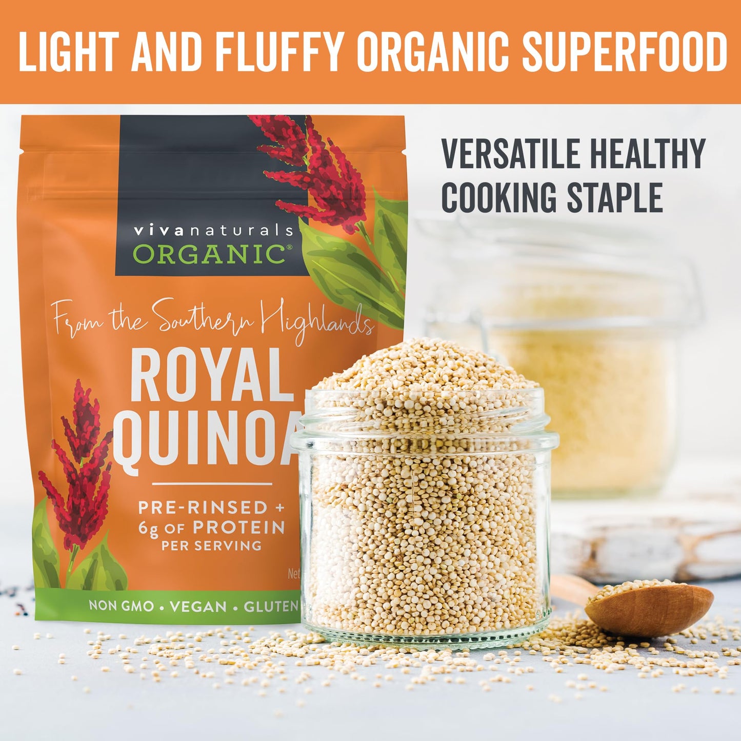 Viva Naturals Organic Quinoa - 1.5 lb - Gluten Free, Vegan