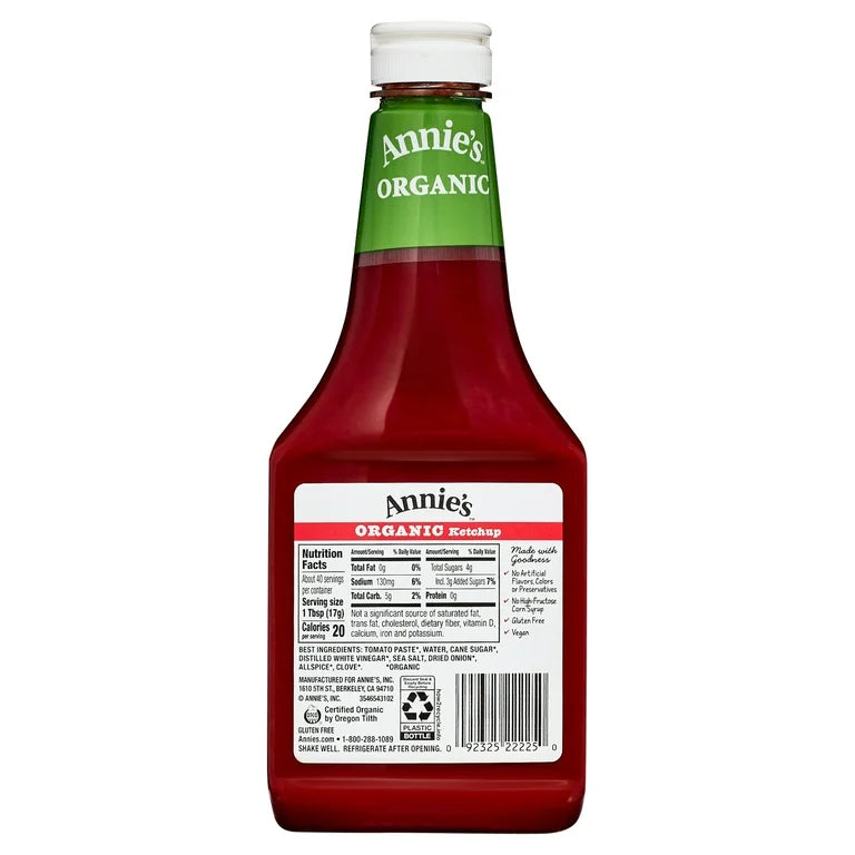 Annie's Homegrown Organic Ketchup - 24 oz - Pack of 2