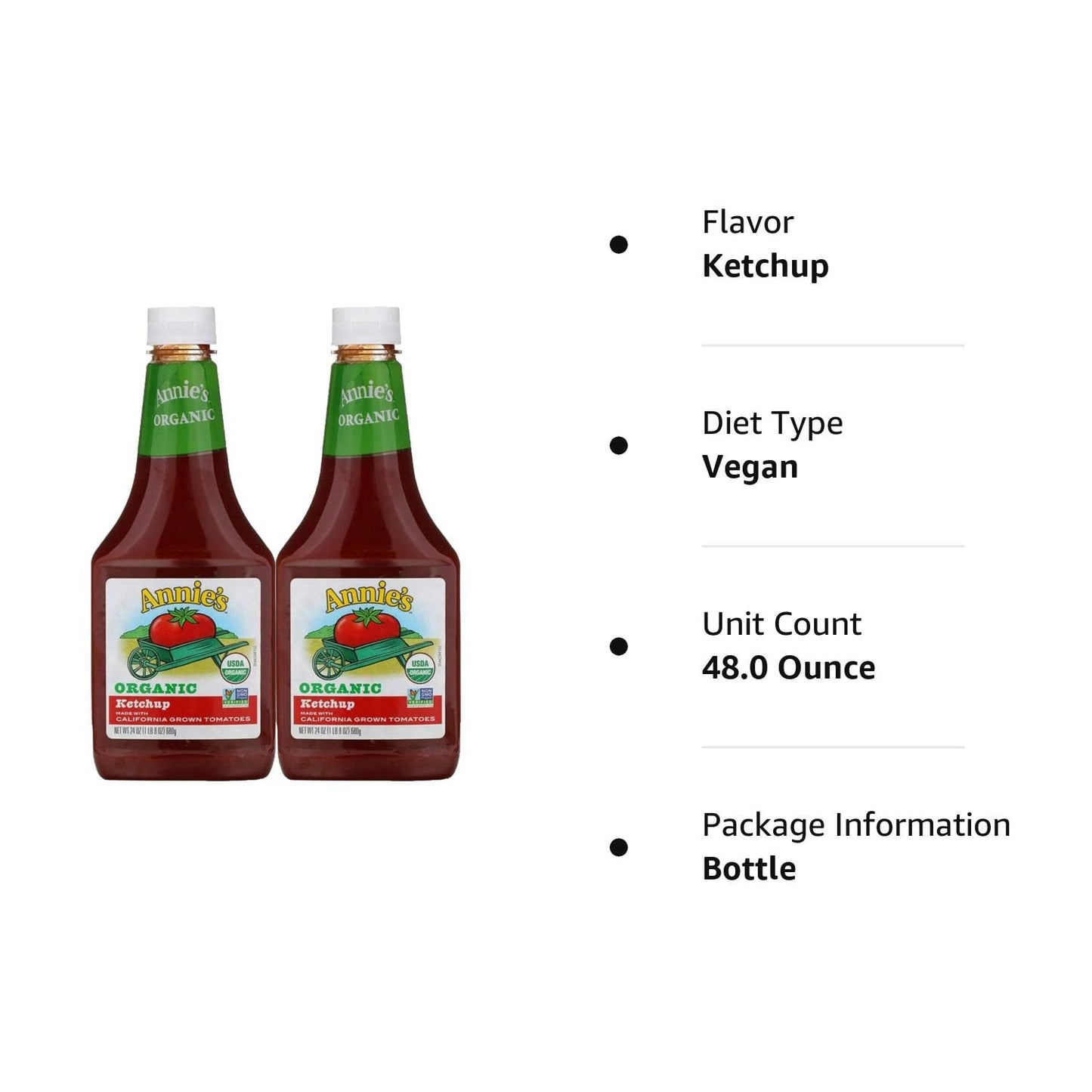 Annie's Homegrown Organic Ketchup - 24 oz - Pack of 2