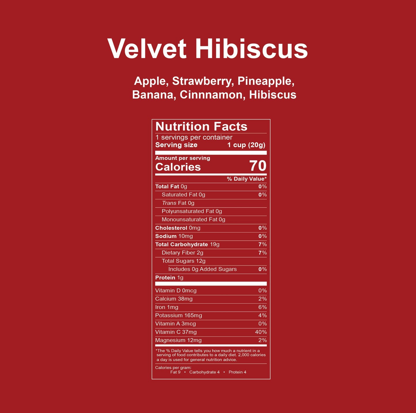 Velvet Hibiscus (Edible Fruit Tea) - 6 packs