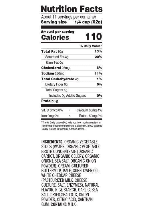 KALE PESTO WHITE CHEDDAR SAUCE - Keto, Gluten Free - 6 Pack