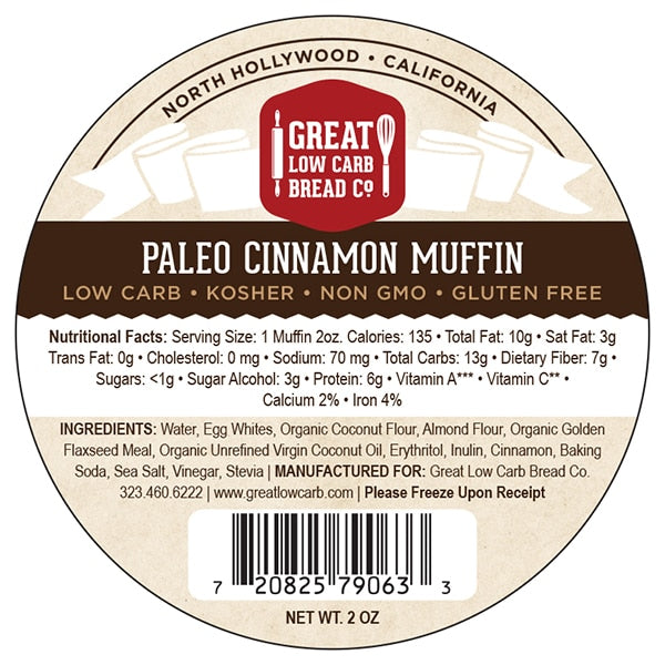Great Low Carb Cinnamon Paleo Muffin 2oz
