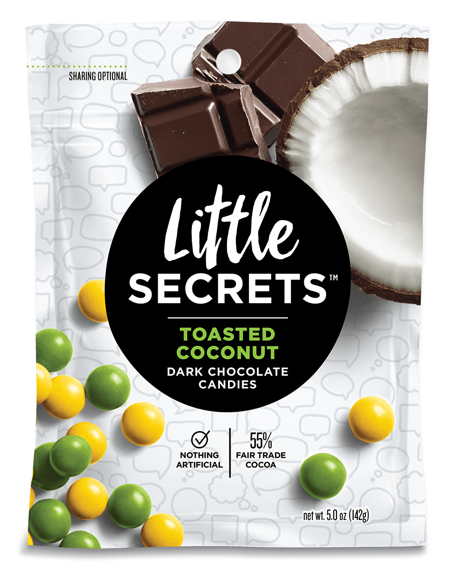 Little Secrets 5 oz Candies, 4 Pack (Toasted Coconut Dark Chocolate)