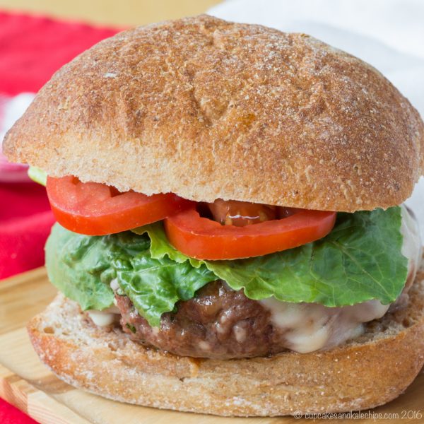 Meatball Parmesan Burgers {with a low carb option} - Portabello Mushrooms