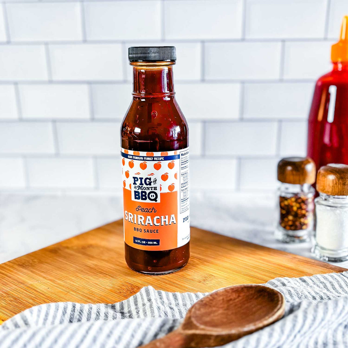 Peach Sriracha BBQ Sauce โ Sweet & Tangy Small Batch BBQ Sauce | Gluten Free | 12oz