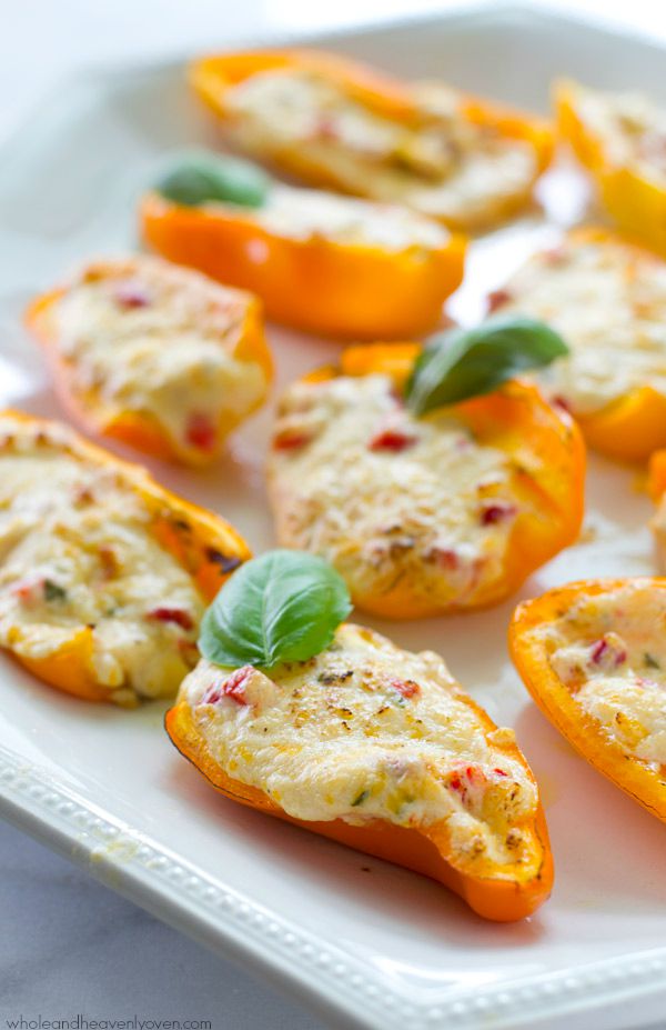 Grilled 3 Cheese Pimento Sweet Pepper Poppers