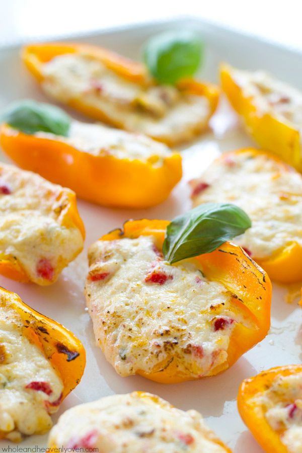 Grilled 3 Cheese Pimento Sweet Pepper Poppers