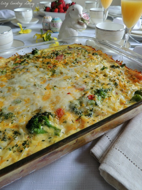 Potato, Broccoli & Pepper Jack Egg Casserole