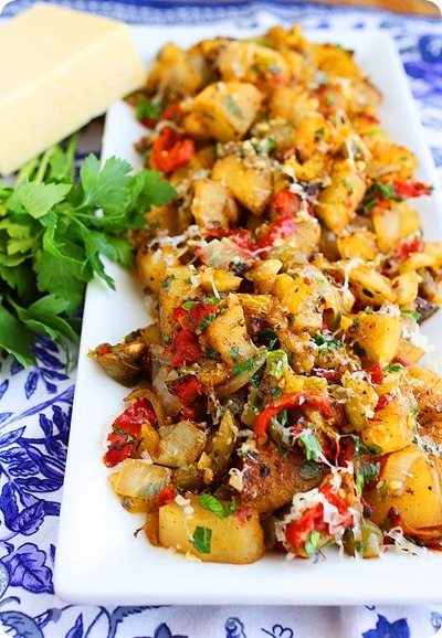 POTATO HASH WITH BELL PEPPERS AND ONIONS