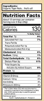 Organic Gluten Free TigerNuts Sliced - 2.2 lbs