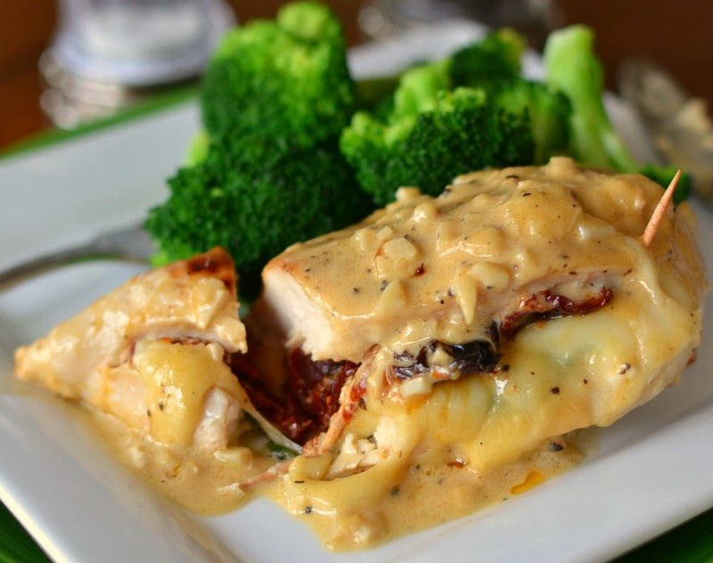 Sun Dried Tomato and Mozzarella Stuffed Chicken - Serves 2