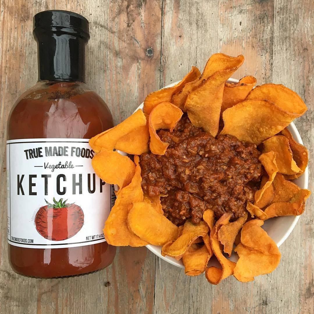 True Made Foods Vegetable Ketchup, Paleo Friendly, Non-GMO, 50% Less Sugar, 128 oz Plastic Jug