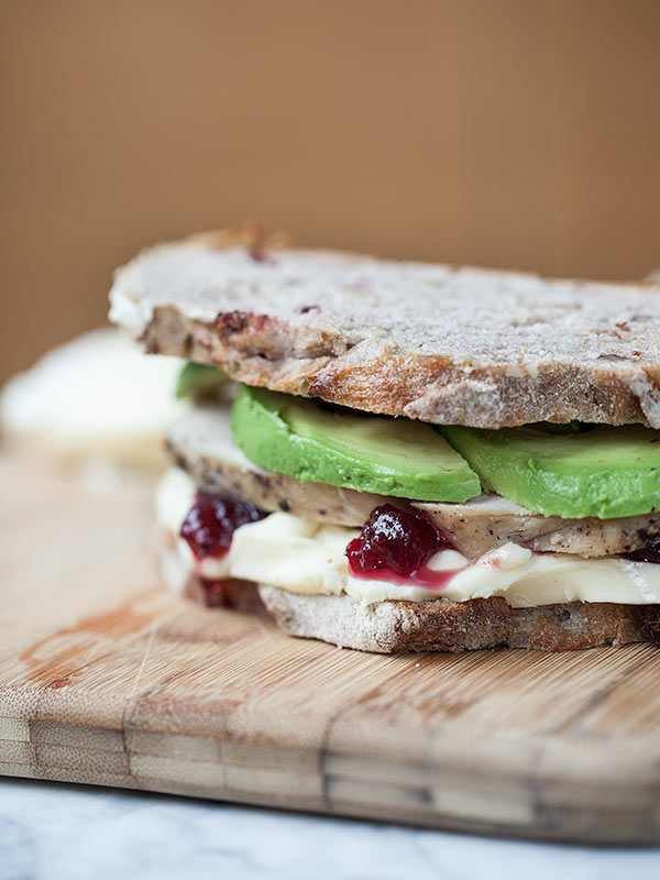 Turkey Cranberry and Grilled Brie Cheese Sandwich