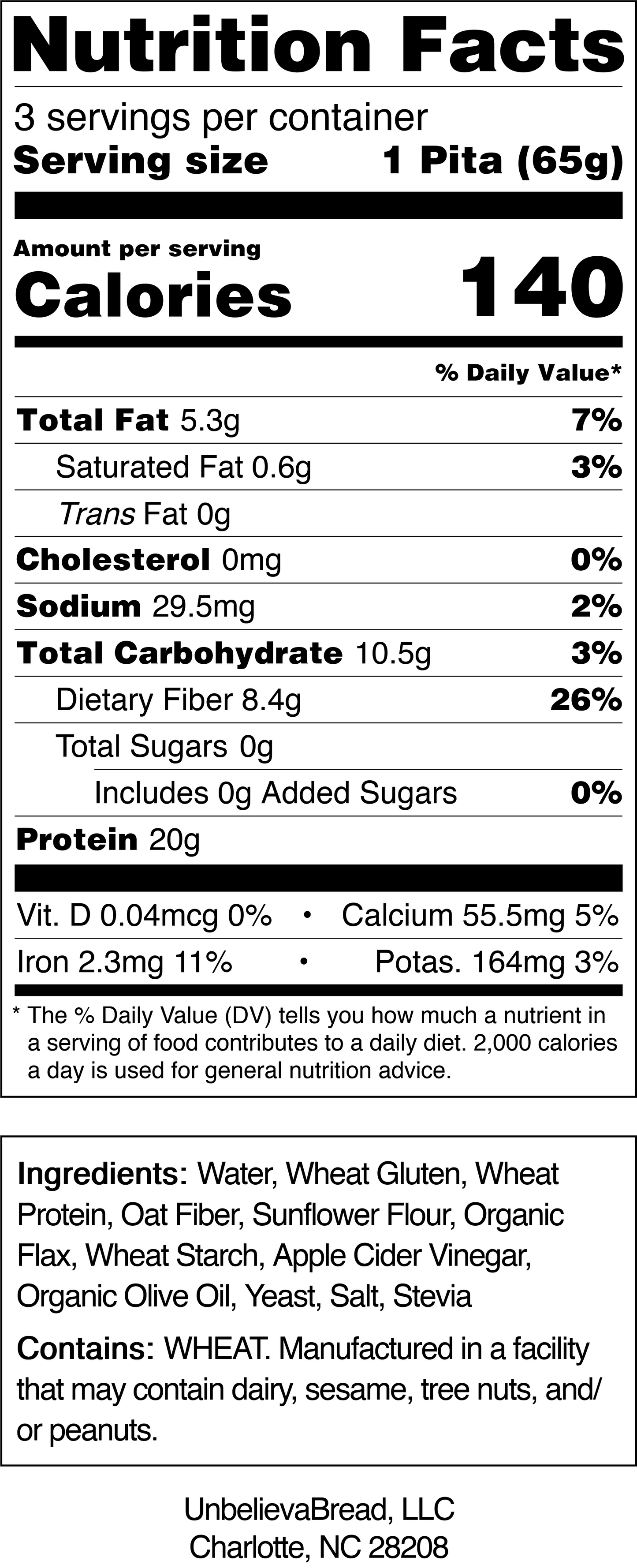 2 Bags of UnbelievaPitas - High Protein, Low-Carb Pitas (6 Breads)