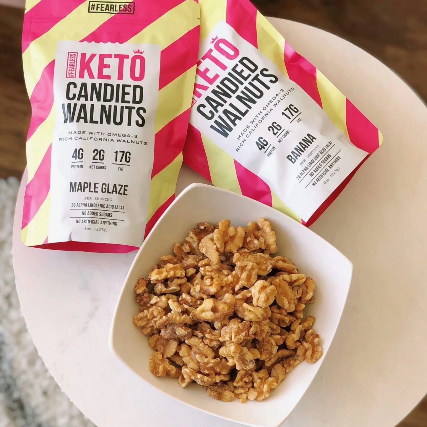 Maple Glaze Keto Candied Walnuts