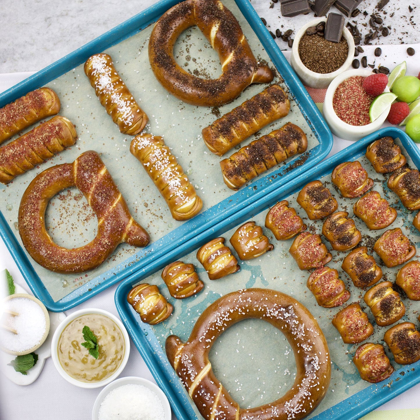 BIRTHDAY BASH BIRTHDAY GIFT BOX - Artisanal Soft Pretzels, Mustard & Gourmet Flavored Salts