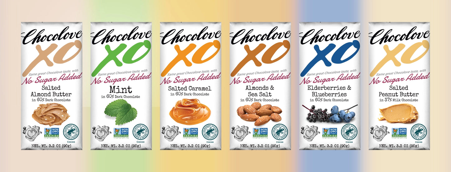 Chocolove xoxox - No Sugar Added - 6 Bar Assortment Pack