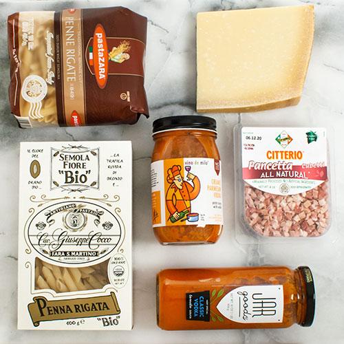 Penne alla Vodka Meal Kit - Pasta, Sauce, Pancetta & Parmesan Cheese