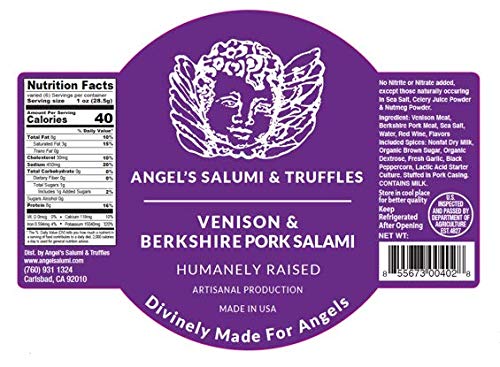Angel Salumi Exotic Game Salami Crate - Salami Gift Box with Bison, Elk , Venison Salami