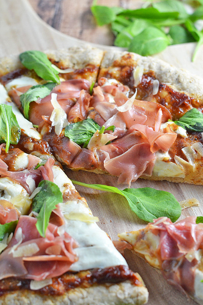 Apple Butter Pizza with Prosciutto and Arugula