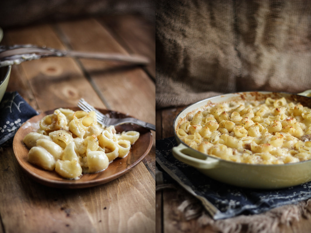 Apple Sauce Mac & Cheese with Apple Sausage