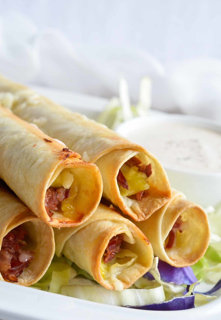 Reuben Stuffed Baked Taquitos