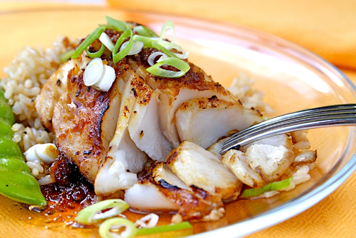 Sauteed Alaskan Black Cod (Sablefish) with Ginger-Soy Glaze