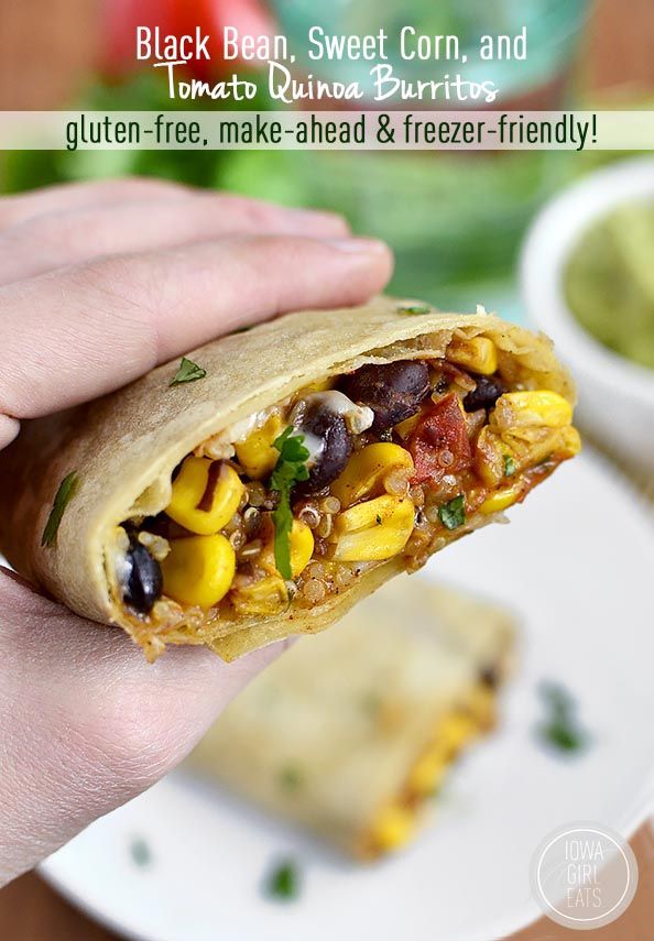 Black Bean, Sweet Corn, and Tomato Quinoa Burritos