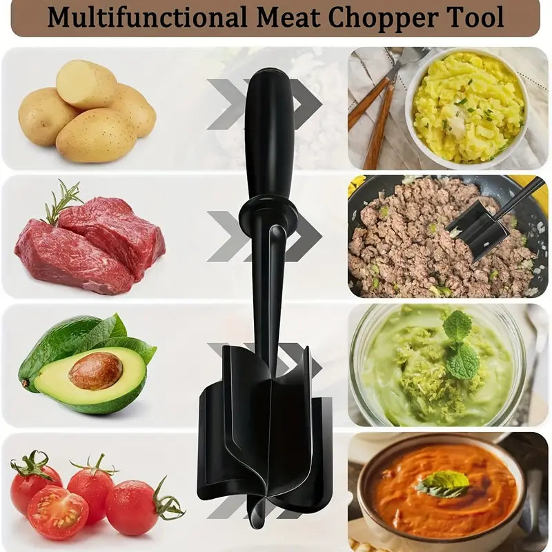 Meat Chopper Masher, 5 Curve Blades