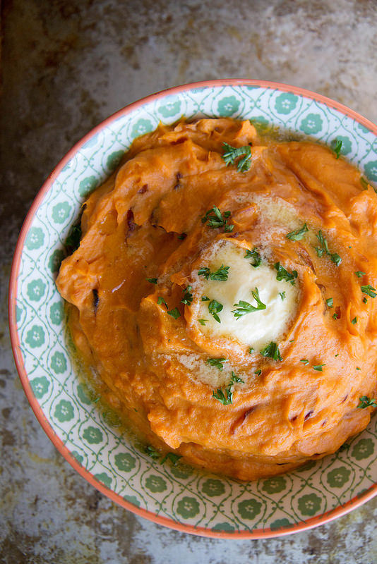 Caramelized Onion Whipped Sweet Potatoes (V)
