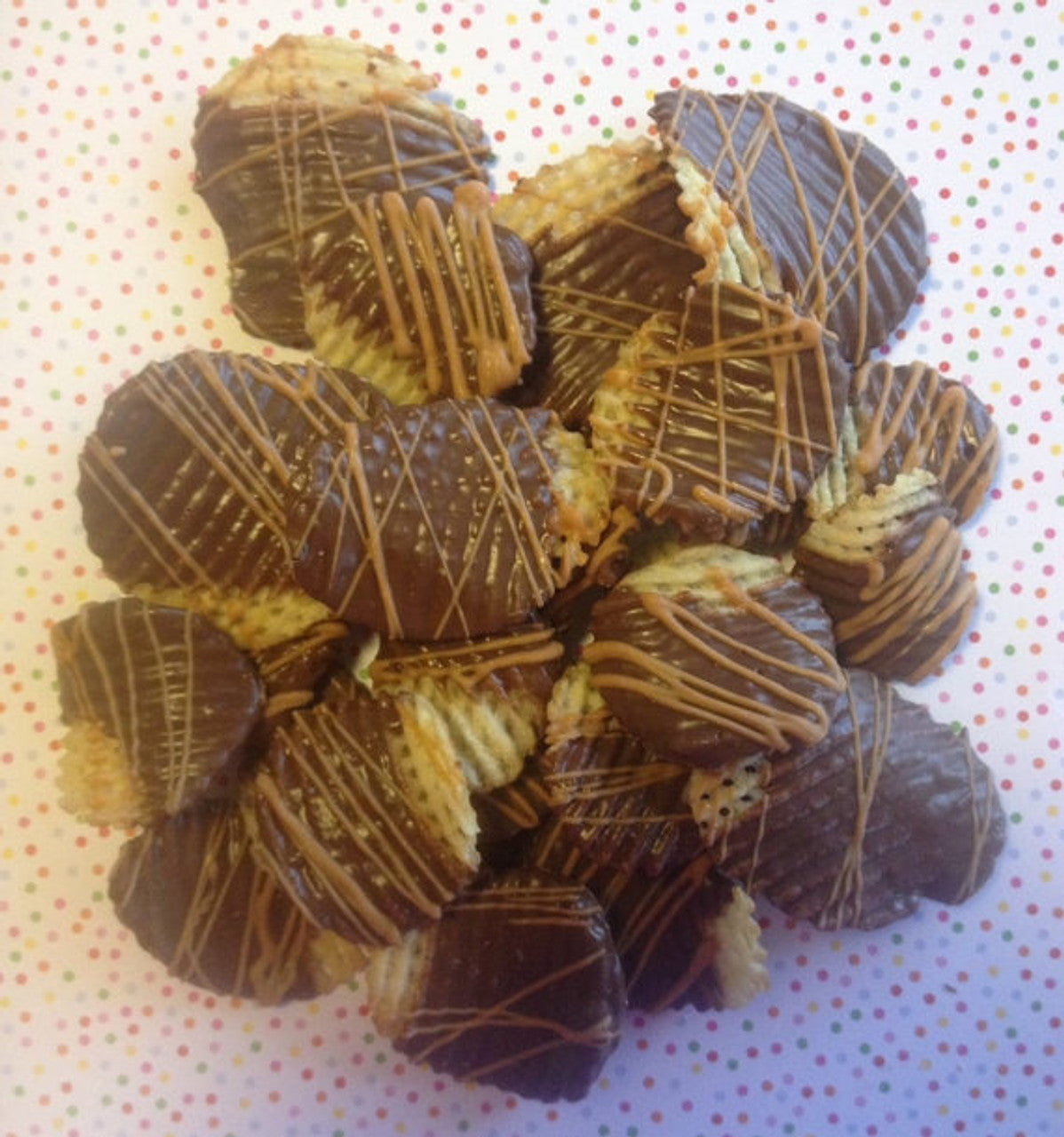 Chocolate Dipped, Salted Caramel Potato Chips, 1/2 lb