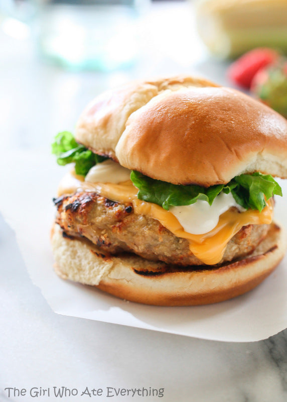 Cheddar Ranch Chicken Burgers