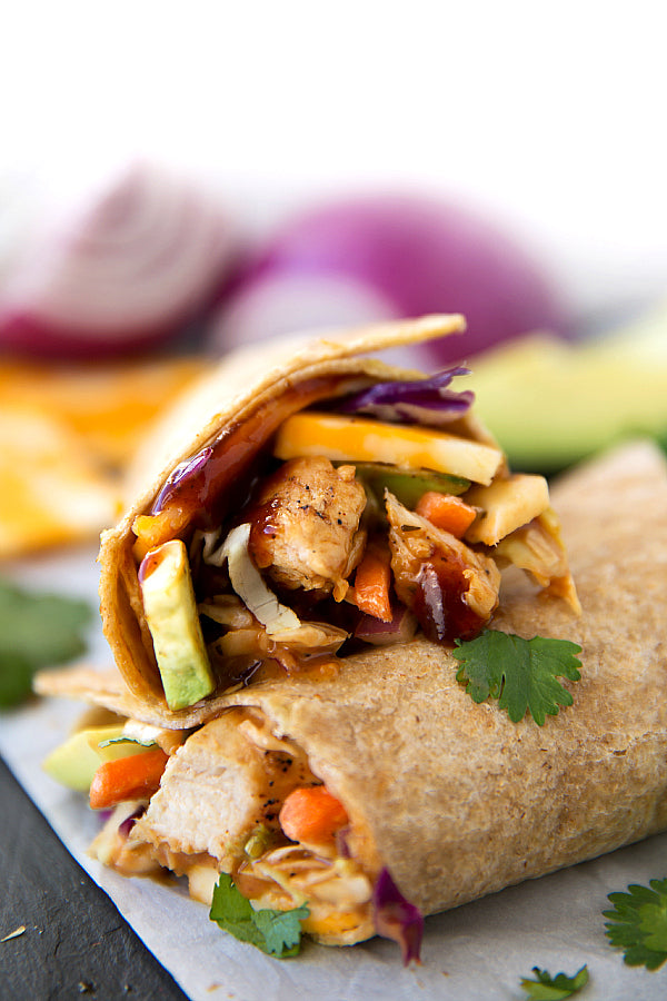Chipotle Ranch BBQ Chicken Wraps