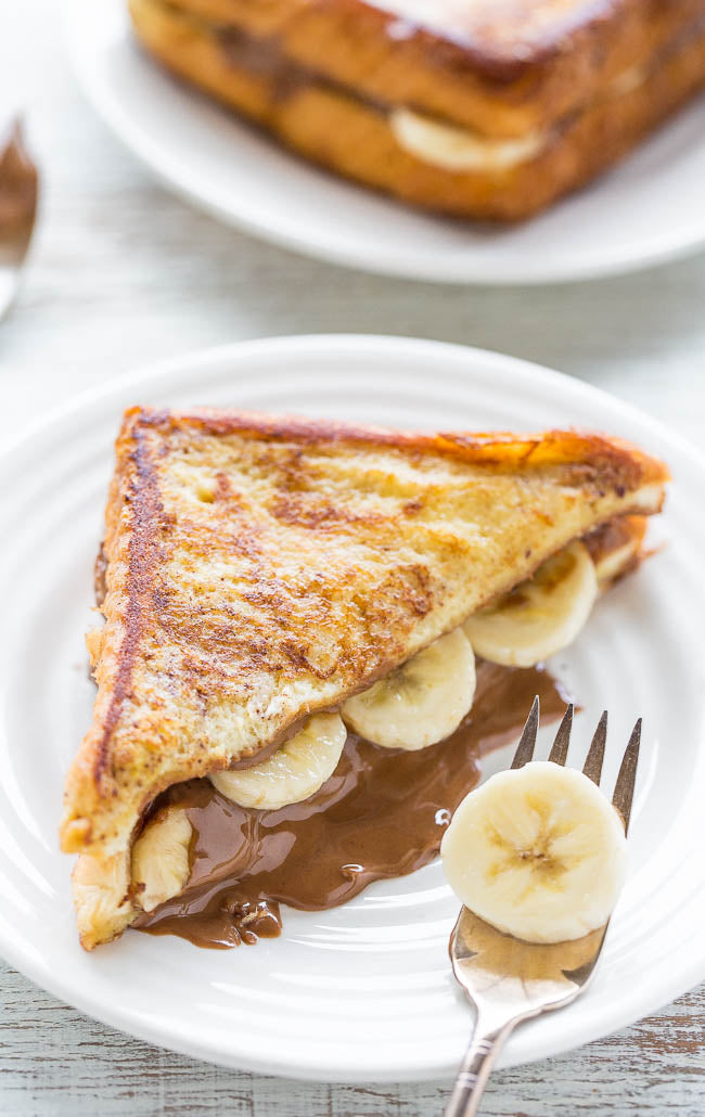 Chocolate Peanut Butter Banana Stuffed French Toast