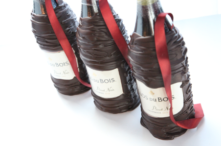 Chocolate Dipped Covered Champagne Bottle - Veuve Cliquot Rose Champagne